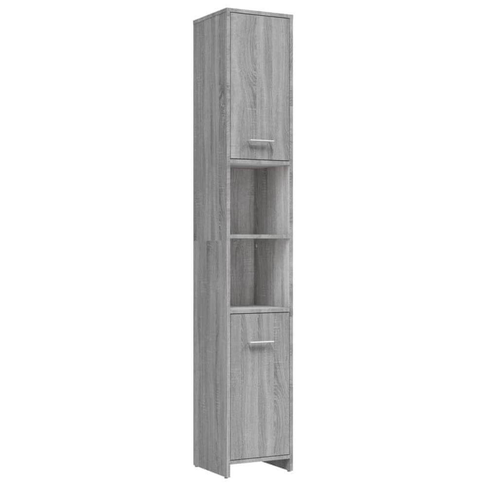 Vidaxl Kúpeľňová skrinka sivá sonoma 30x30x183,5 cm spracované drevo